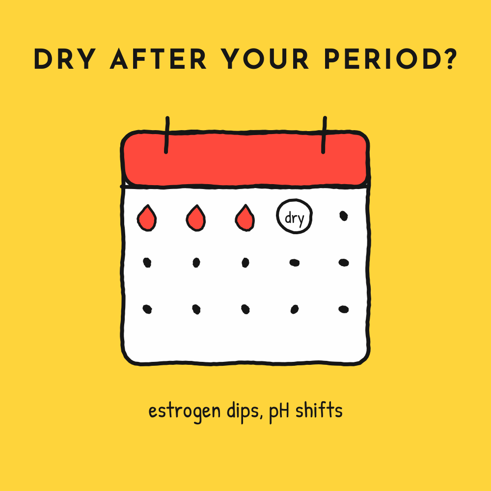 Vaginal dryness after your period (and before it): why it happens and what helps